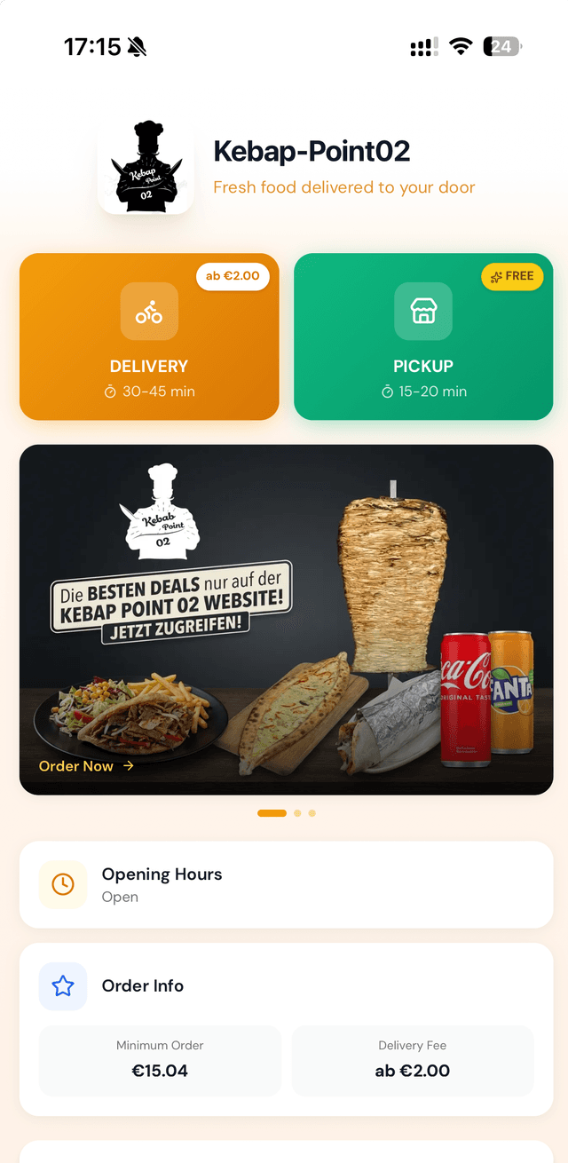 Döner Website Mobile