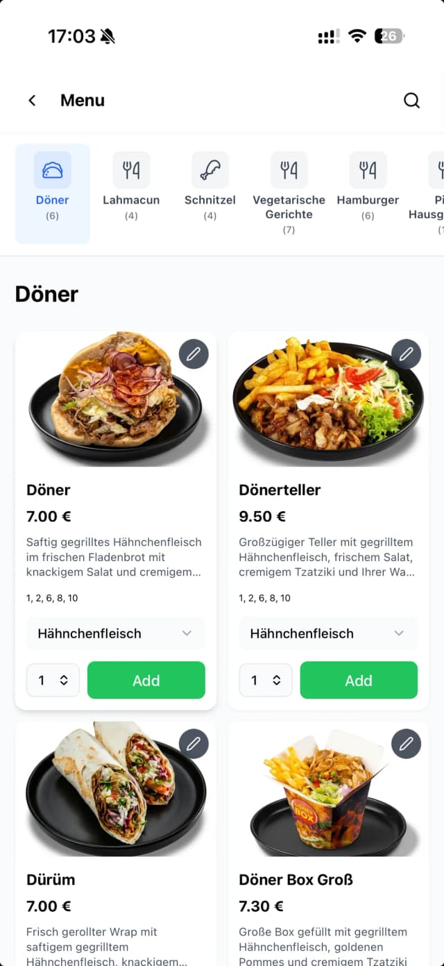 Döner Bestellsystem App
