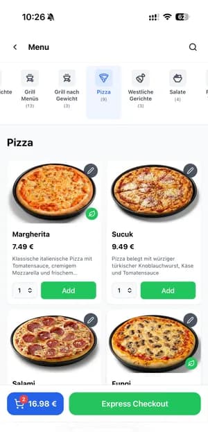 Pizza Online bestellen